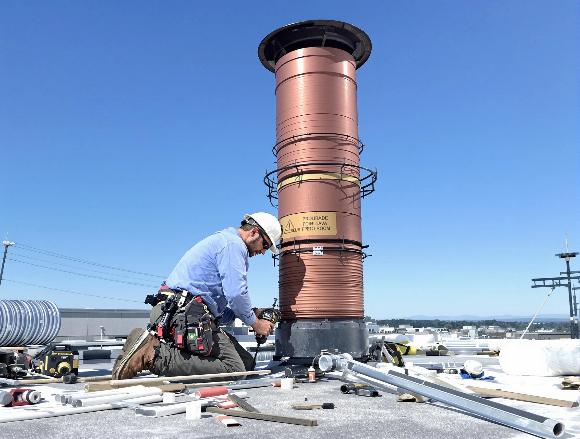 Installed chimney liner by Ashland Chimney Sweep in Ashland, VA