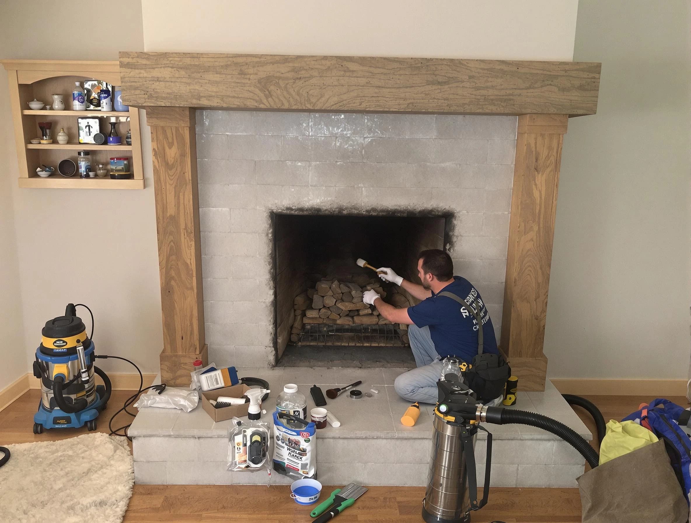 Detailed creosote removal process by Ashland Chimney Sweep in Ashland, VA
