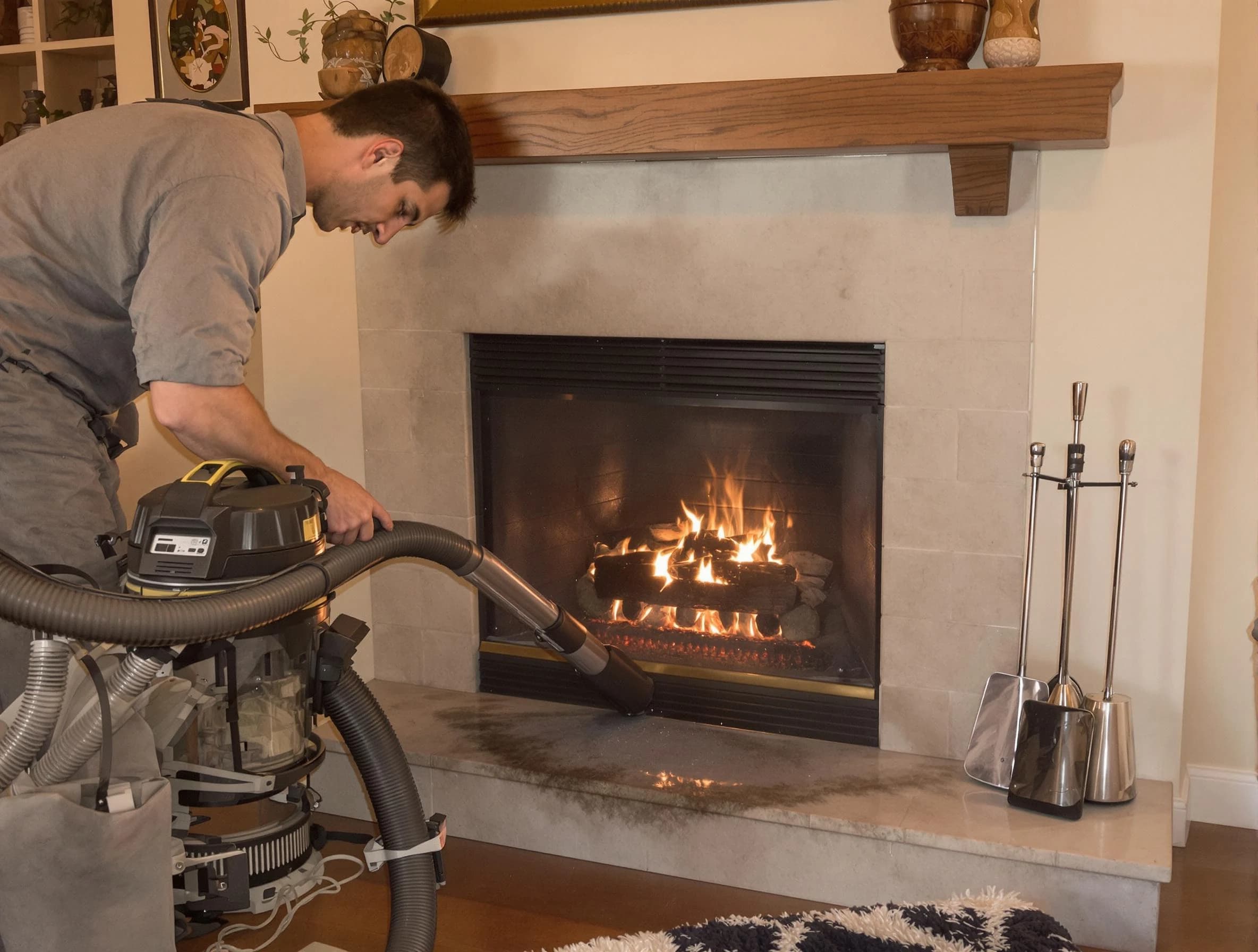 Routine fireplace upkeep by Ashland Chimney Sweep in Ashland, VA