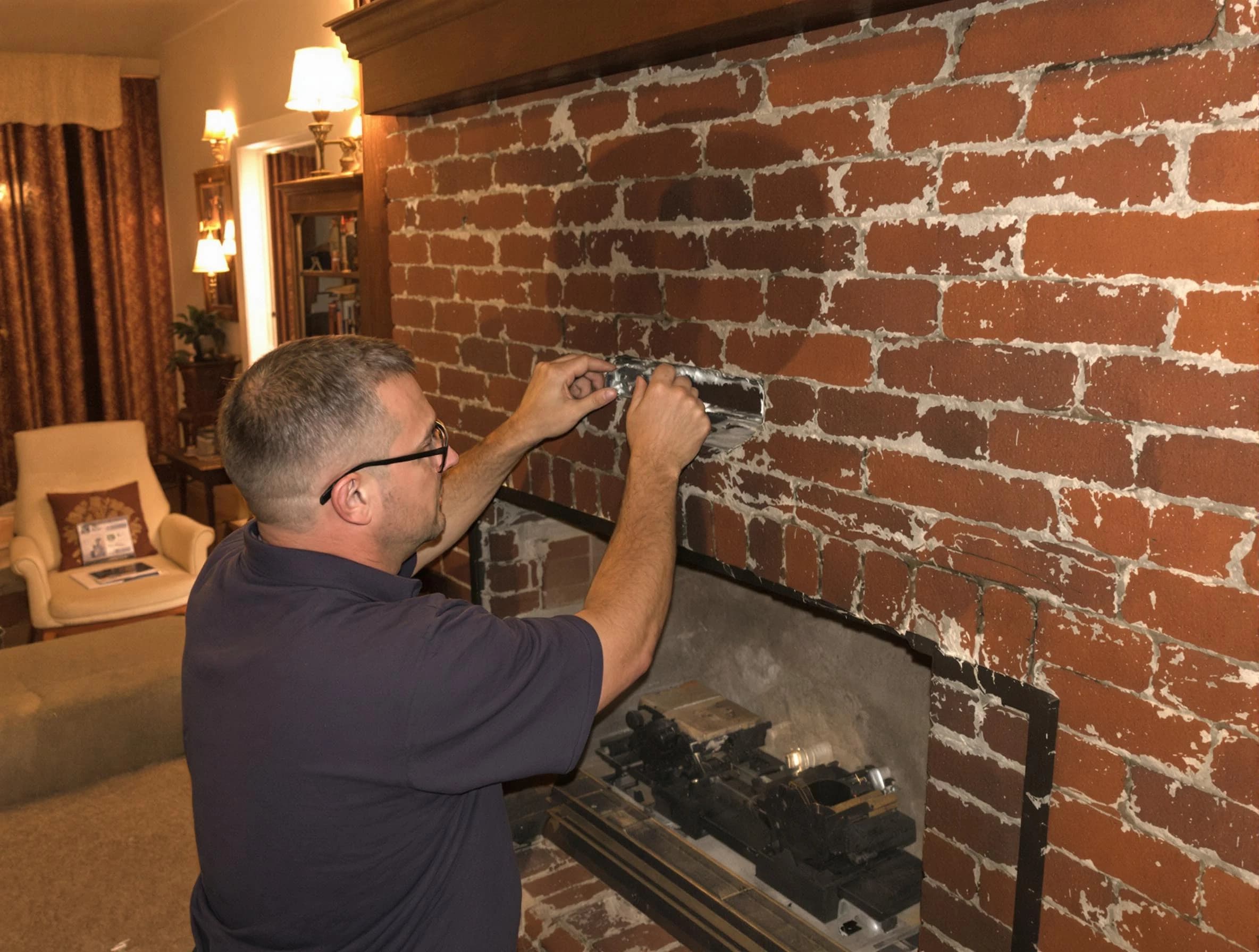 Ashland Chimney Sweep expert fixing a fireplace in Ashland, VA