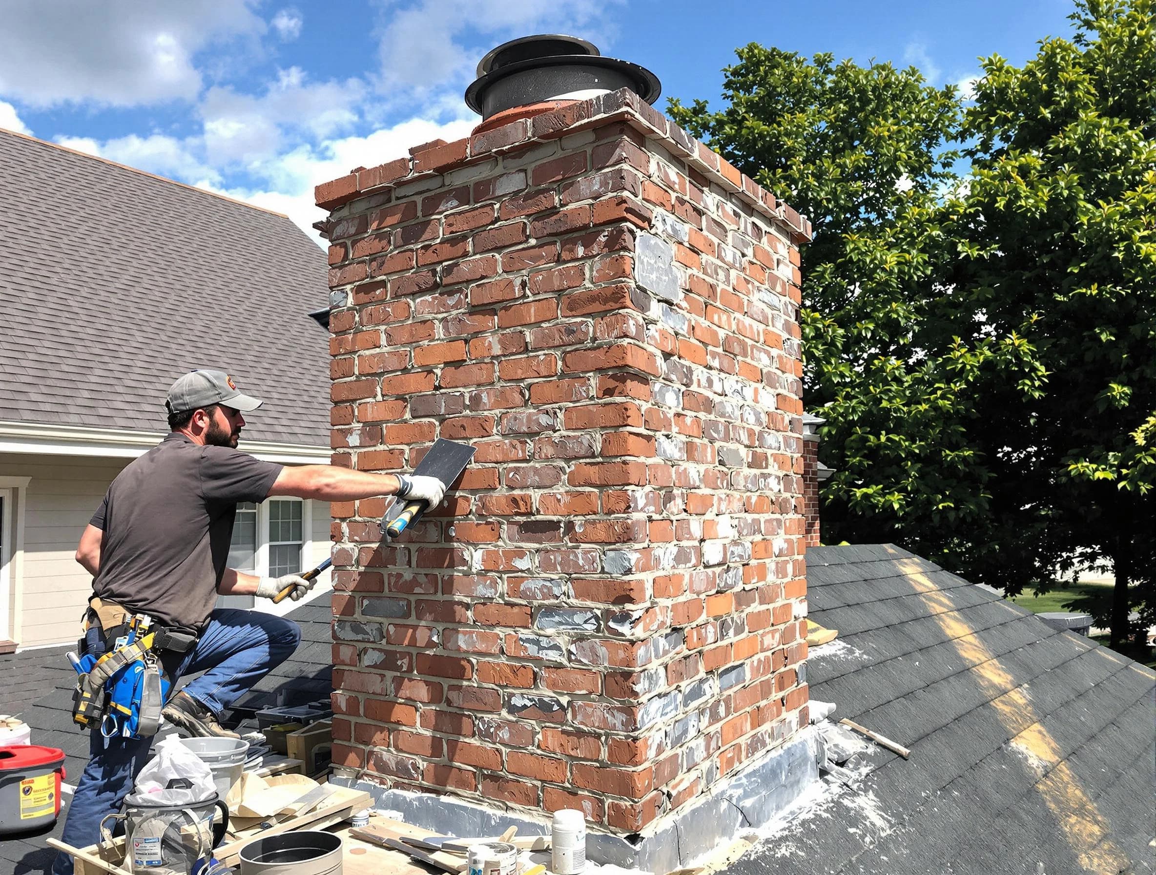 Completed chimney rebuild by Ashland Chimney Sweep in Ashland, VA