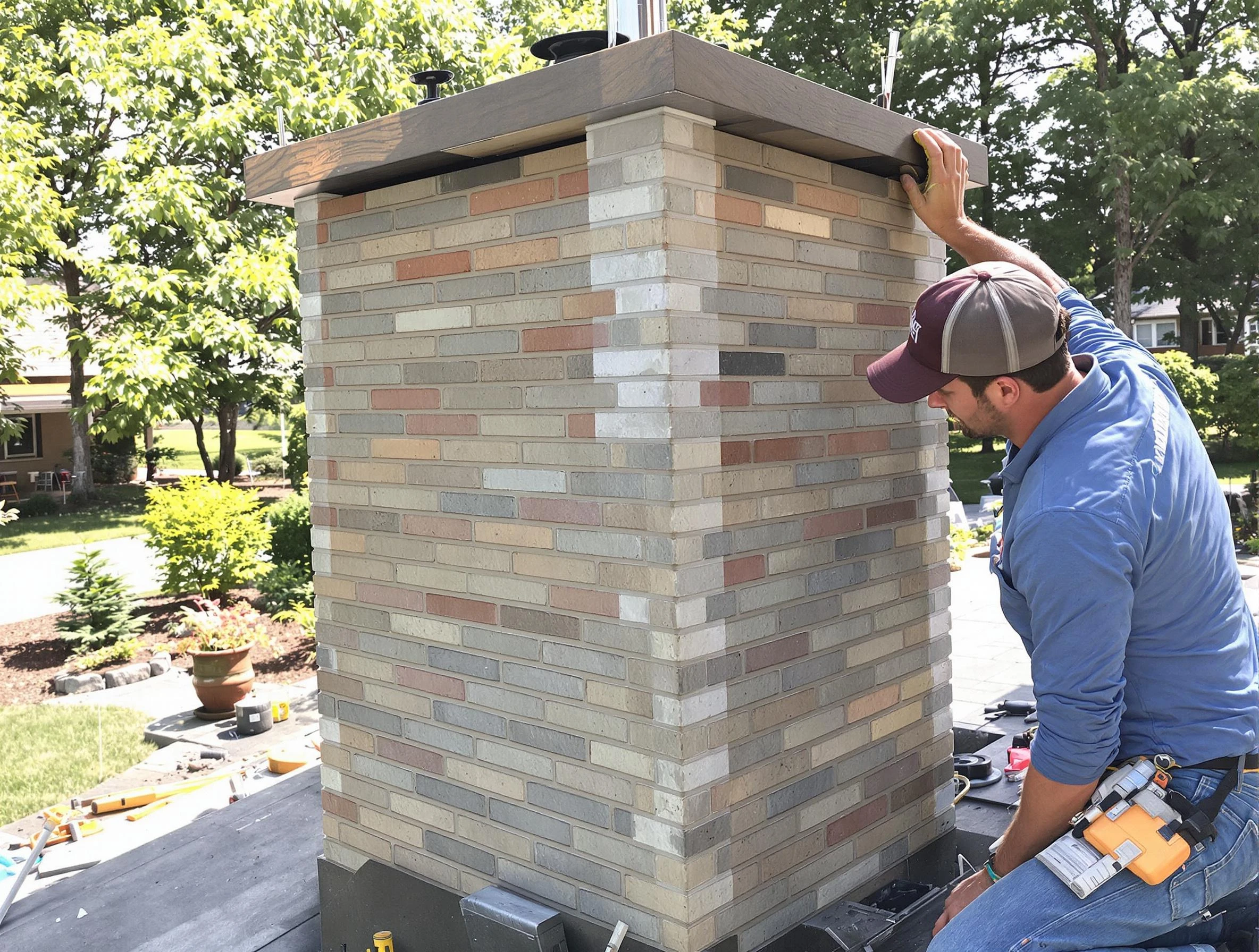 Ashland Chimney Sweep completing a modern chimney remodel in Ashland, VA