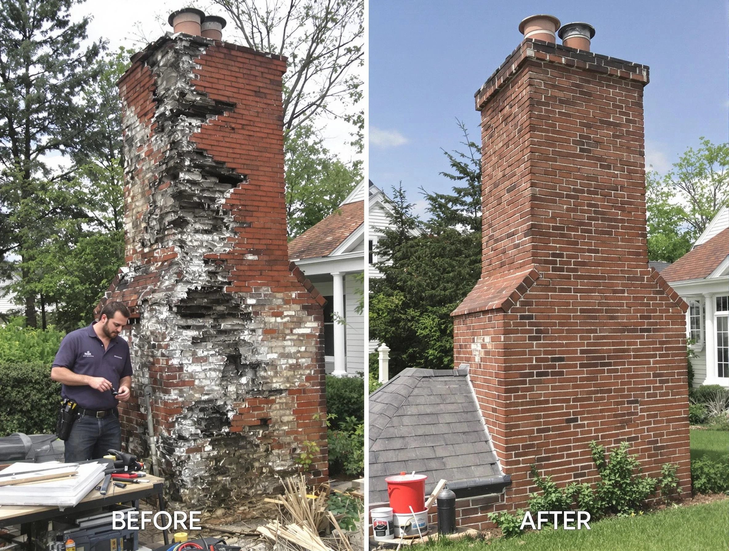 Ashland Chimney Sweep performing a full chimney restoration in Ashland, VA