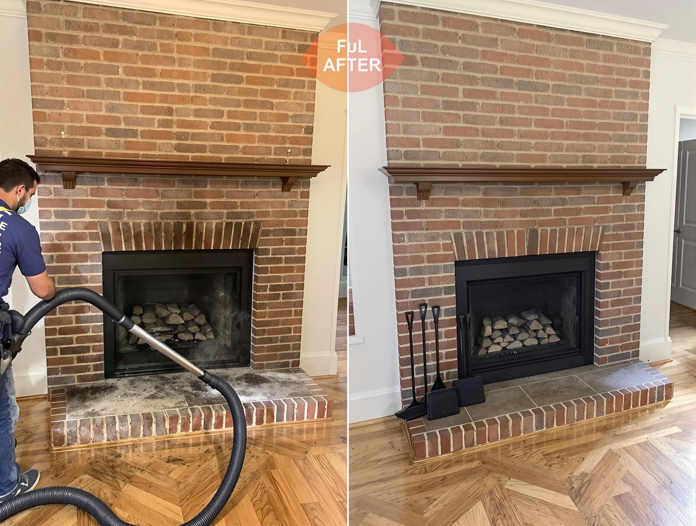 Ashland Chimney Sweep carefully sanitizing a fireplace in Ashland, VA