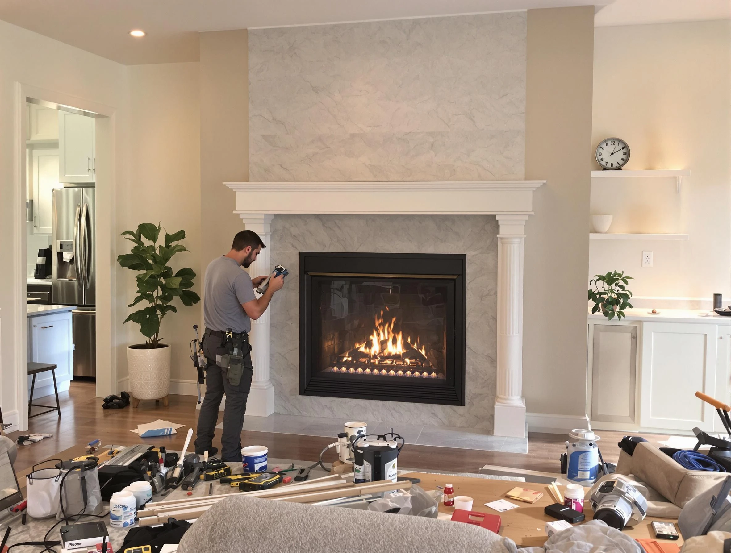 Newly installed fireplace by Ashland Chimney Sweep in Ashland, VA
